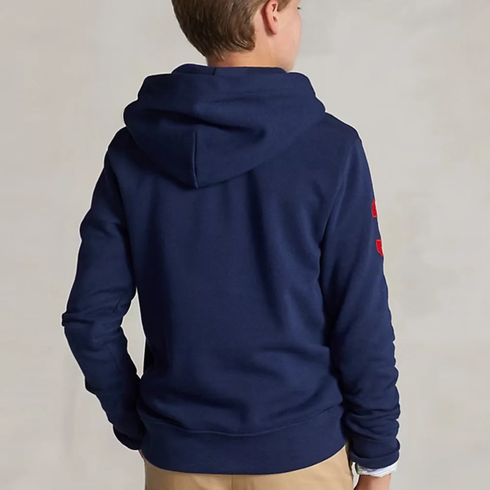Polo Ralph Lauren Boys Triple Pony Fleece Hoodie Embroidered Preppy Classic Warm